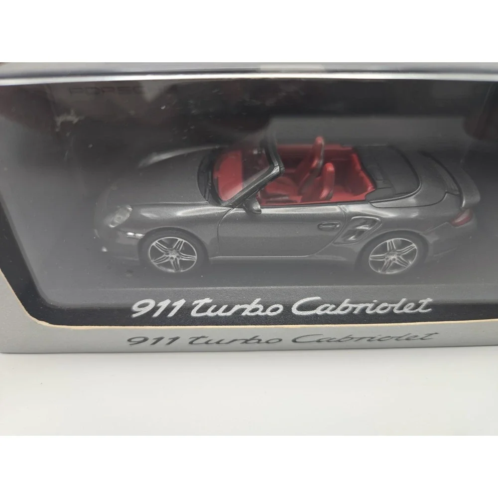 1/43 Porsche 911 Turbo Cabriolet Dealer Special Convertible Gray Red Interior